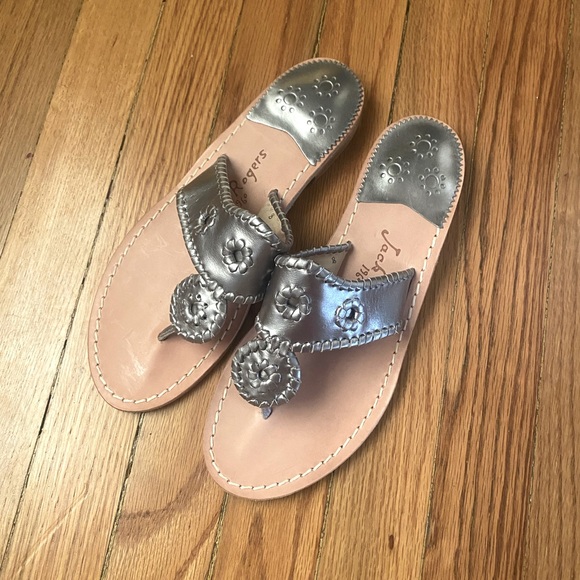Jack Rogers Women’s Hamptons Sandal - Silver Size 8 NWOT